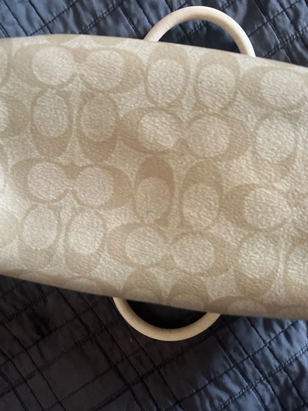 Coach Metallic Cream Signature Satchel